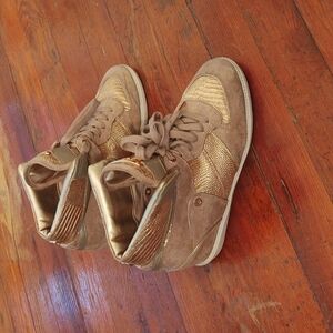 Michael Kors Nikko Wedge High Top Suede Sneakers Sz 8.5